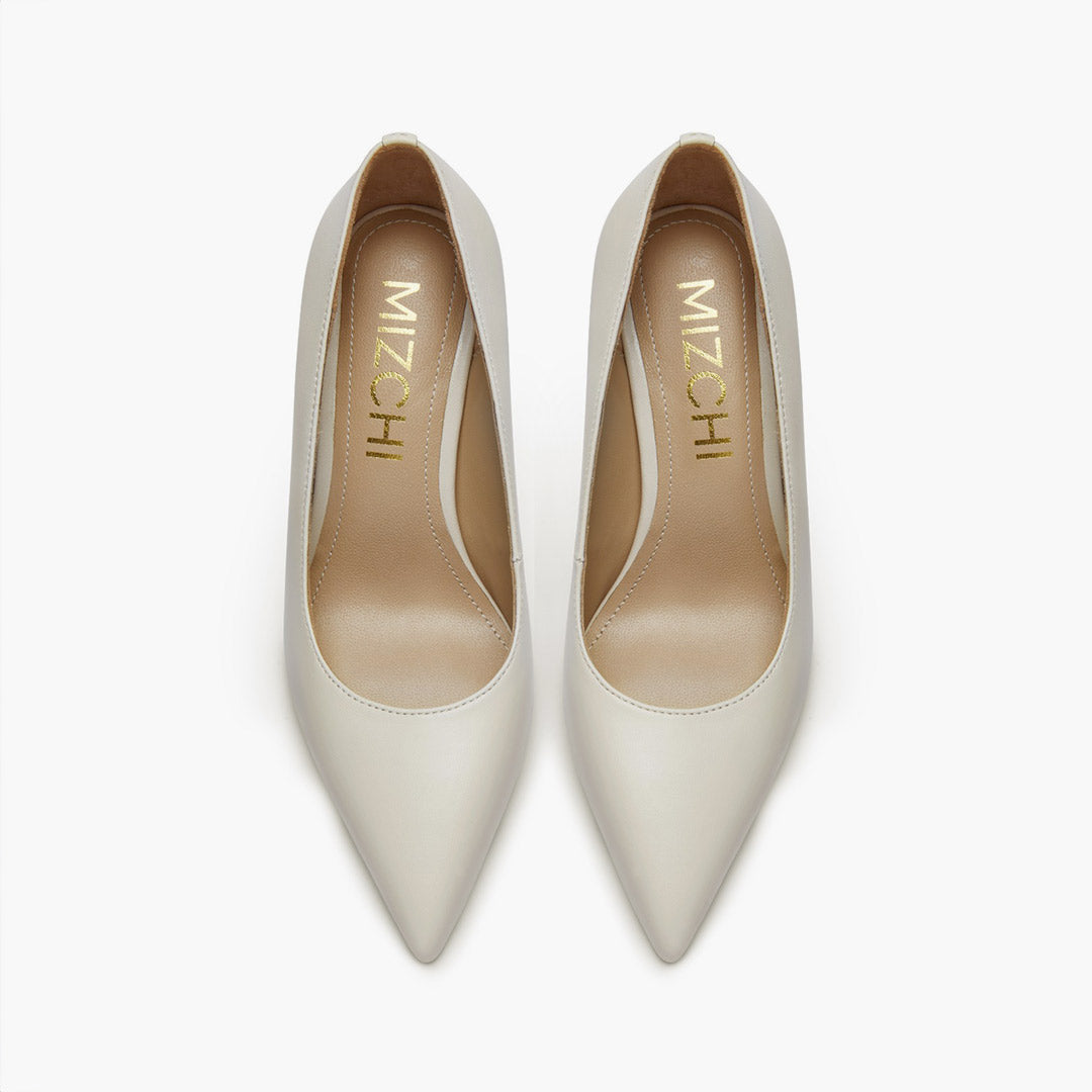 *Kayte - Ivory Leather Classic Pump