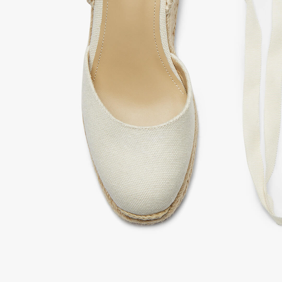 *Monaco 8 - Ivory Wedge Espadrilles