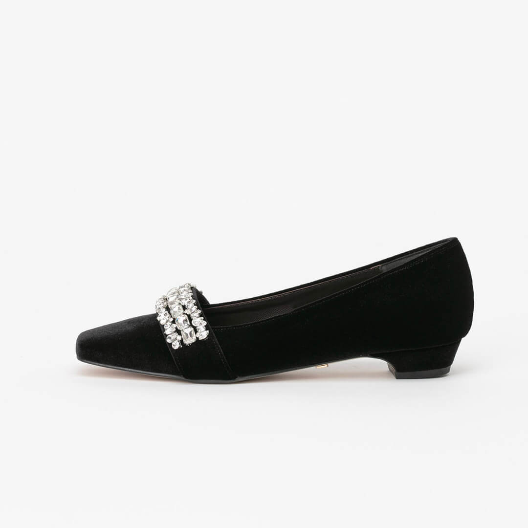 PENEMONE - jeweled fabric pumps