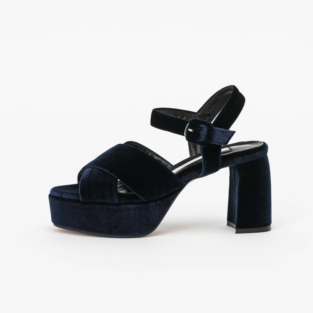 KAST - velvet platform sandal