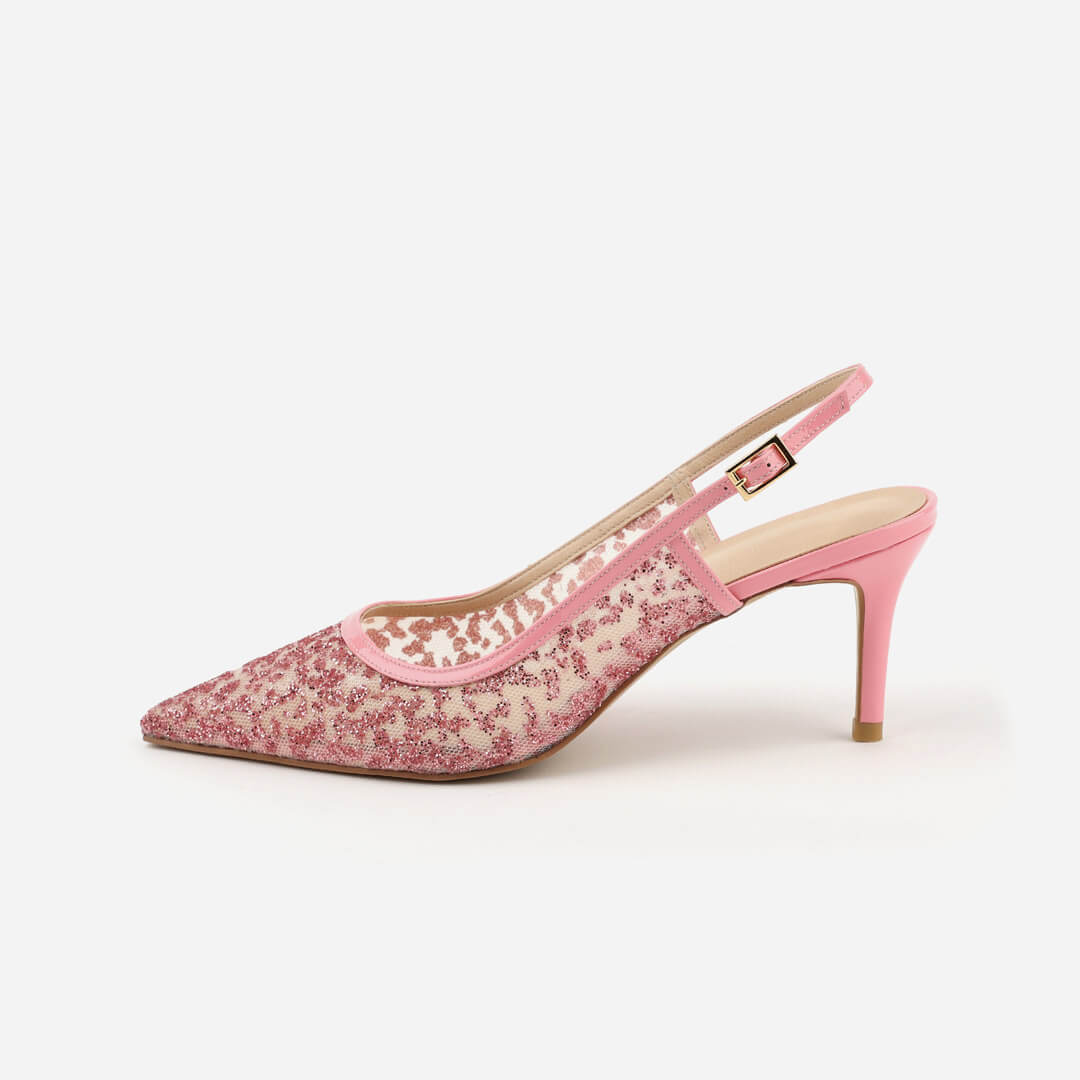 ILARIA - pink glitter slingback