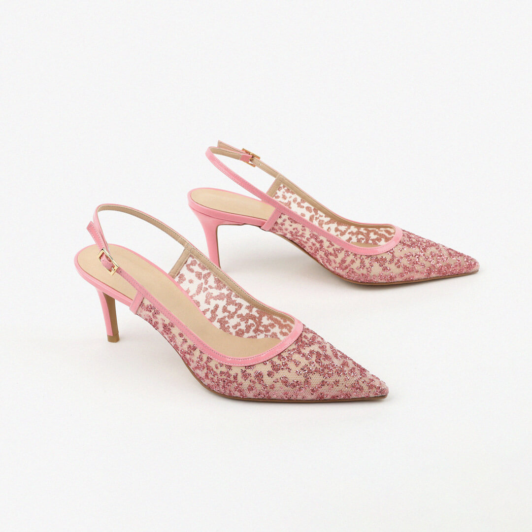 ILARIA - pink glitter slingback