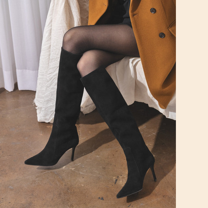 WOLLEN - suede long boots