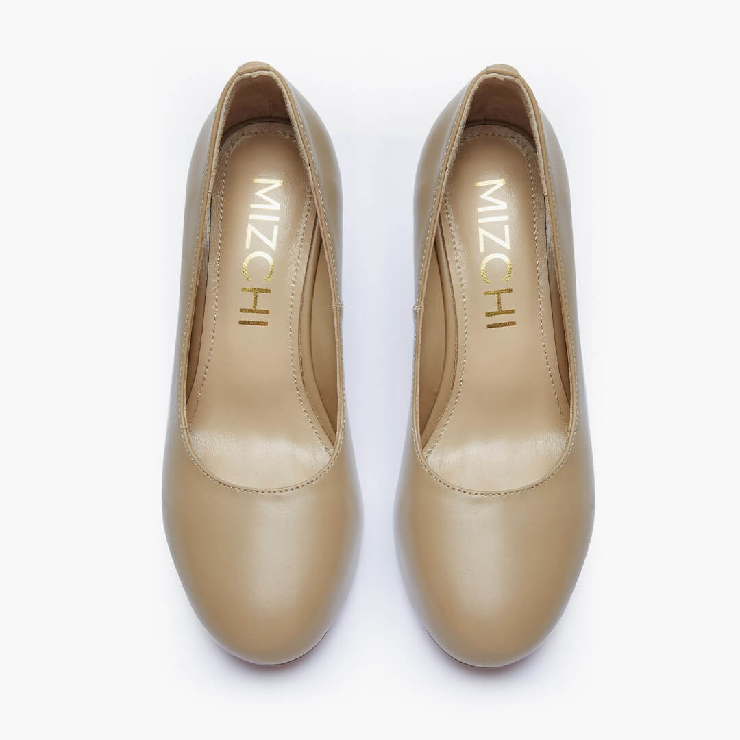 *BAMBI - beige round toe platform