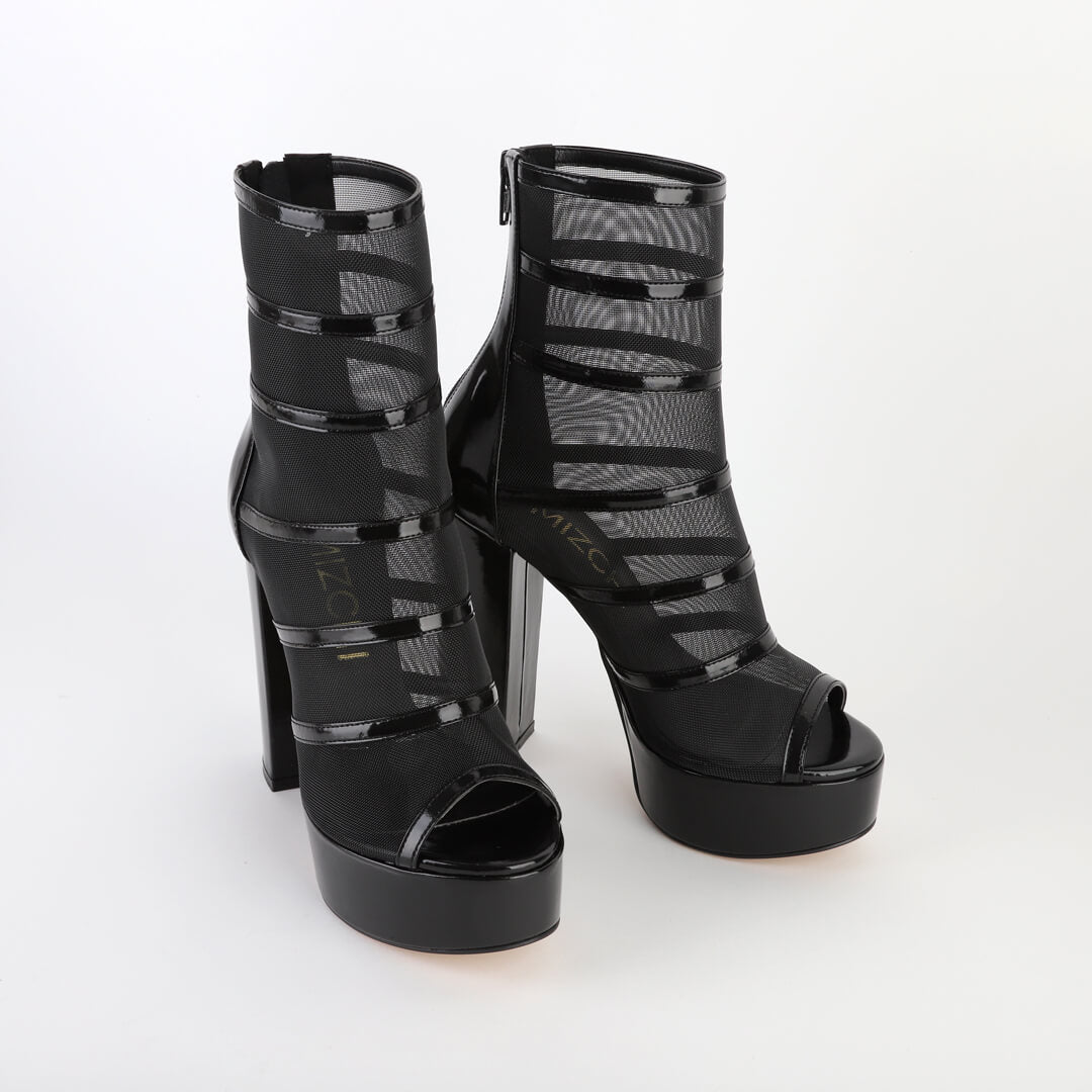 DEARME BLACK - mesh platform boots