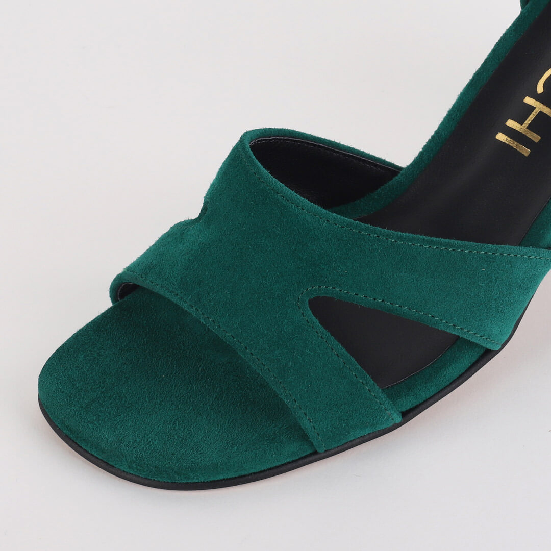 CAZY - green suede sandals