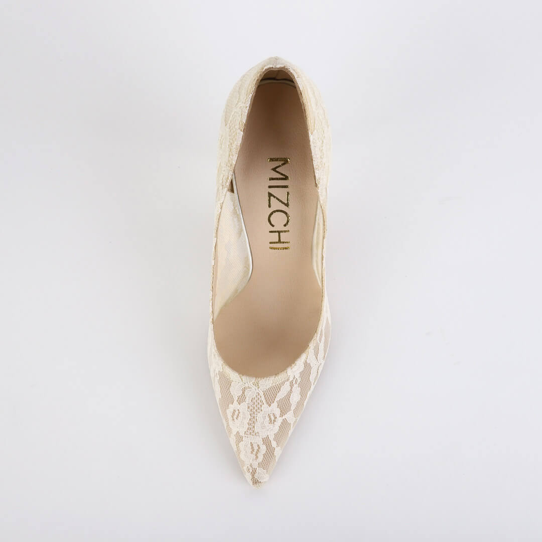 FREE LOVE - lace fabric heel