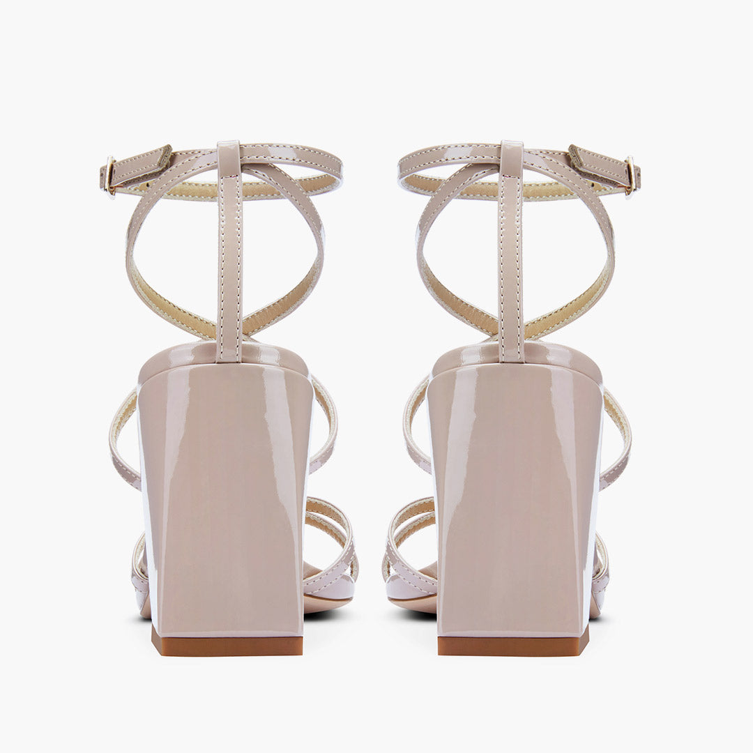 *ADAGIO - beige patent strappy sandals