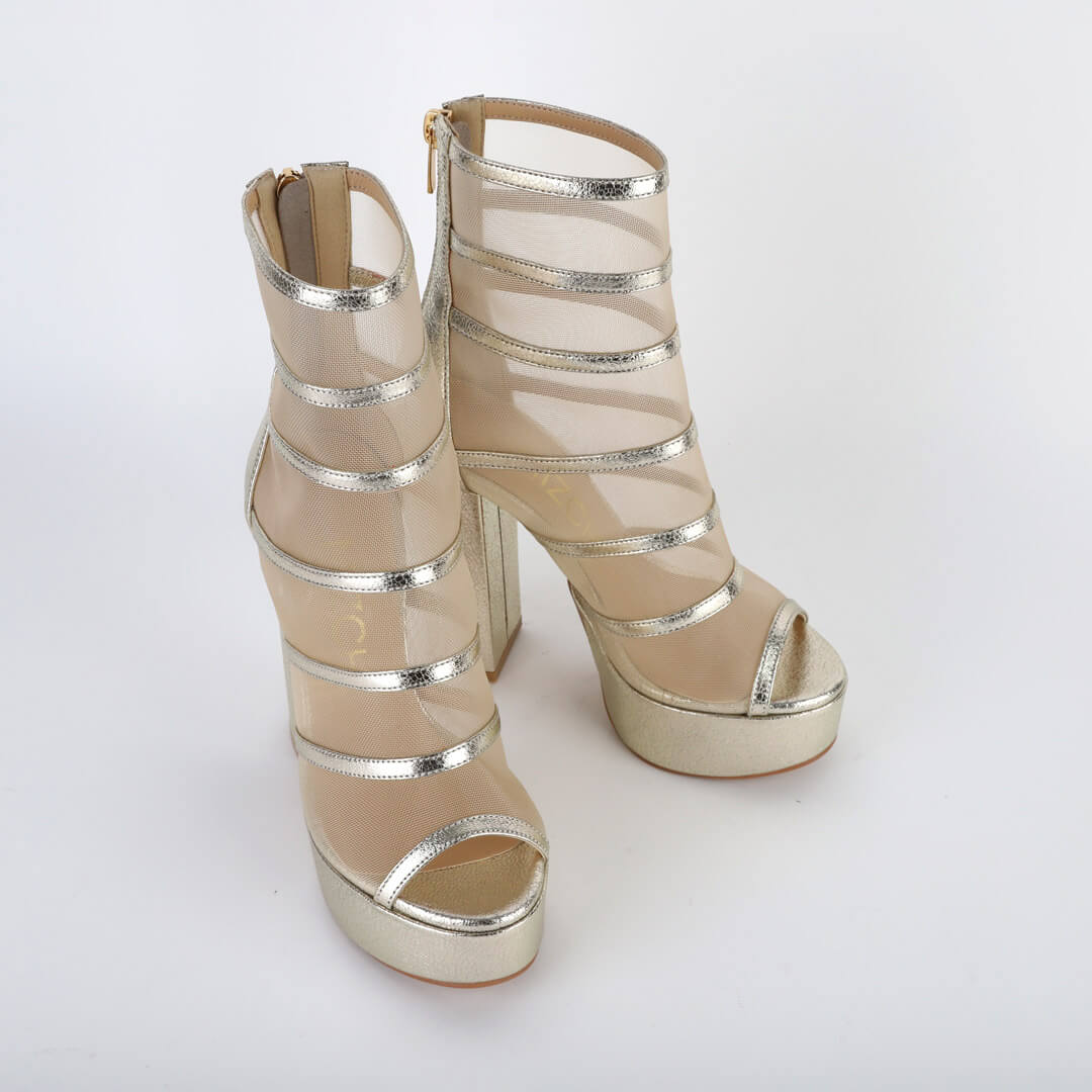 DEARME GOLD - mesh platform boots