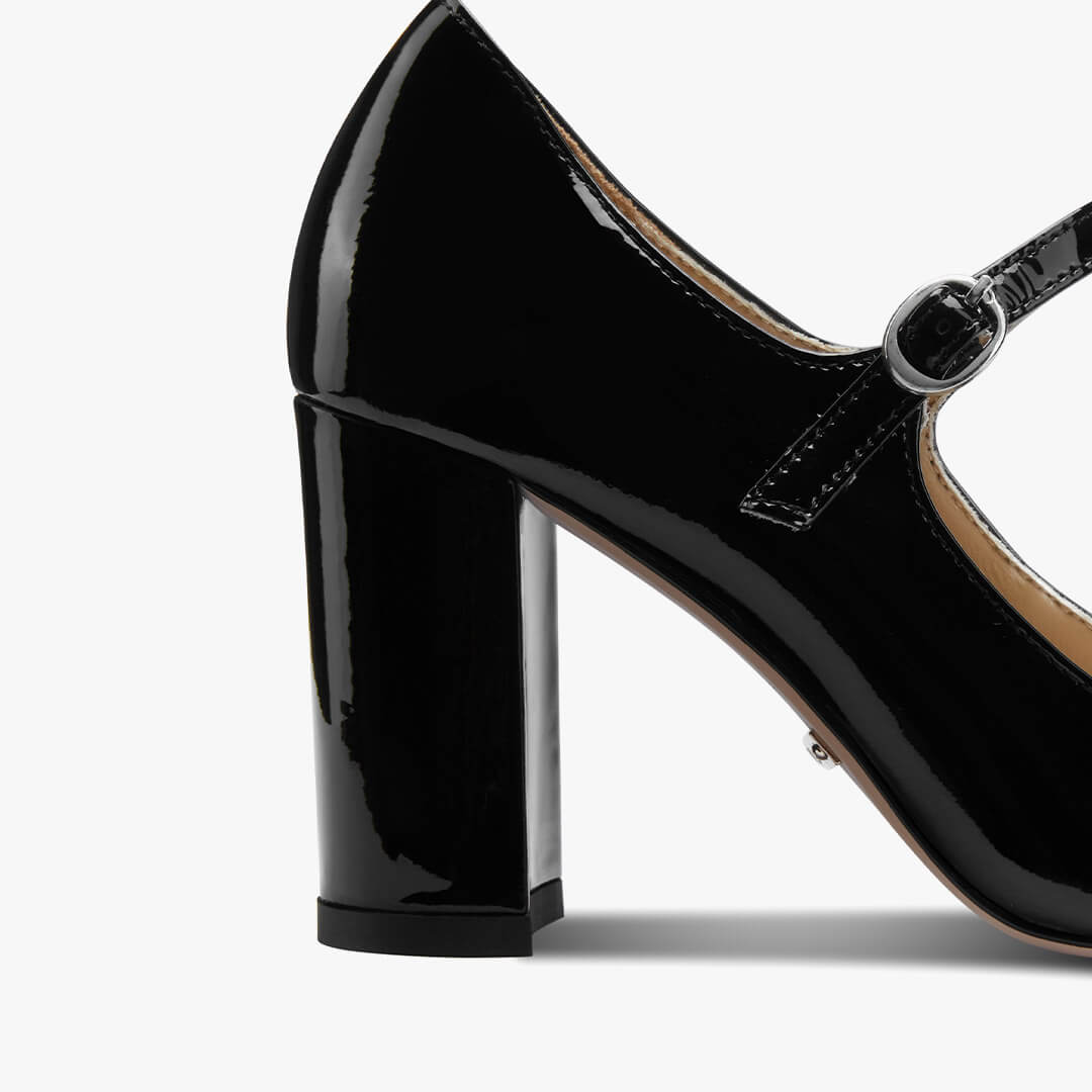 *GAYLE - black patent mary jane pumps