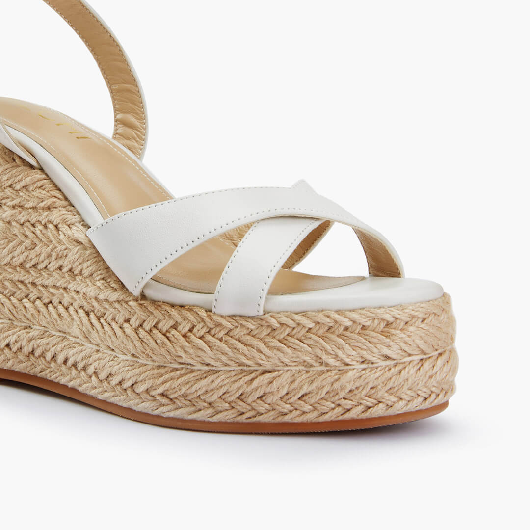 *SANLY - white x-strap espadrille