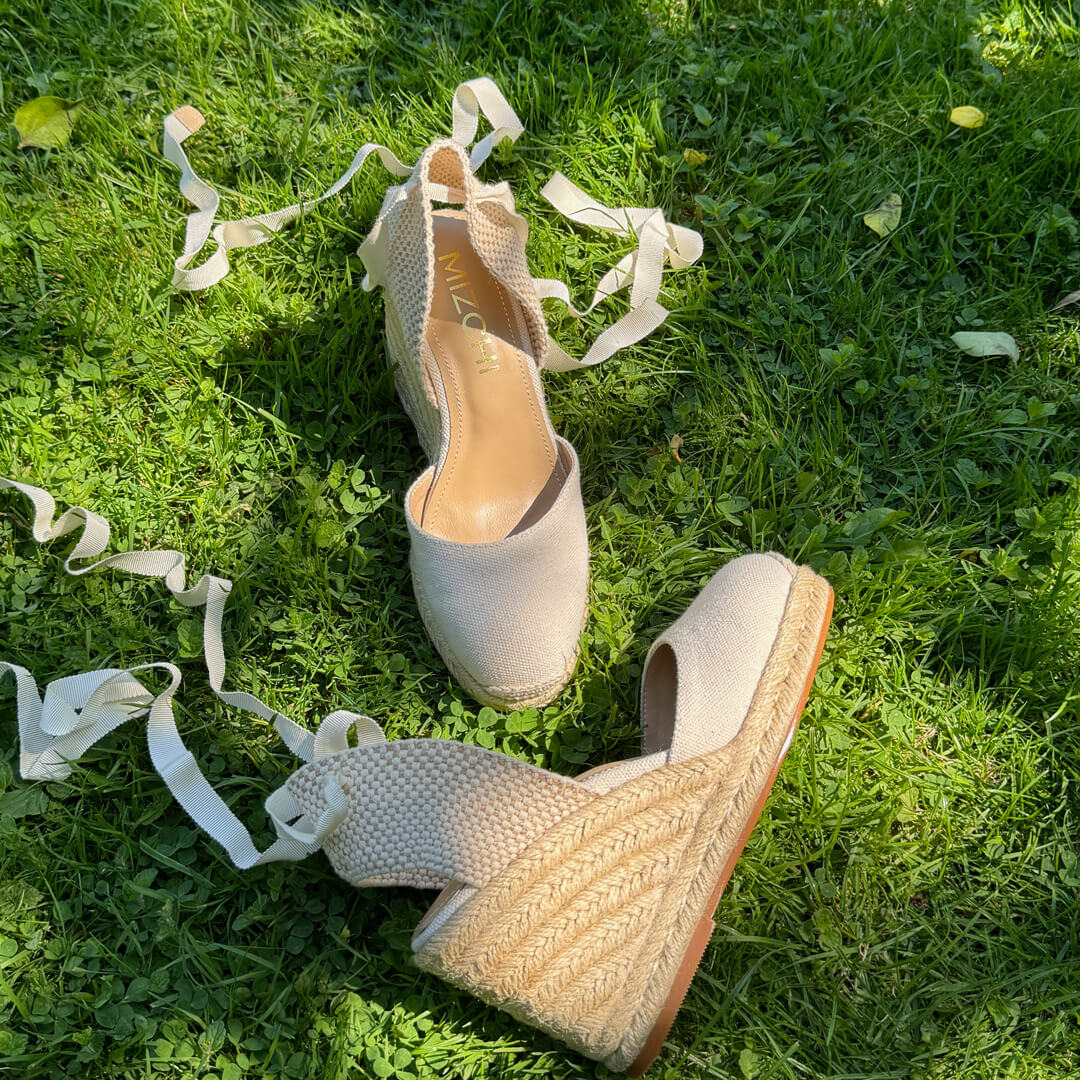 *Monaco 8 - Ivory Wedge Espadrilles