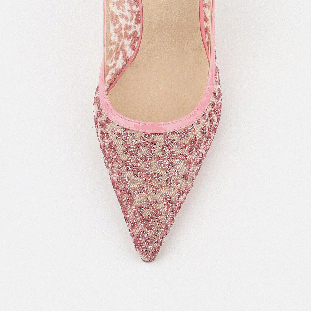 ILARIA - pink glitter slingback