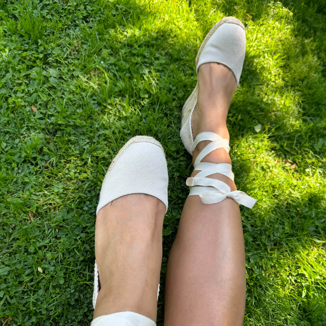 *Monaco 8 - Ivory Wedge Espadrilles