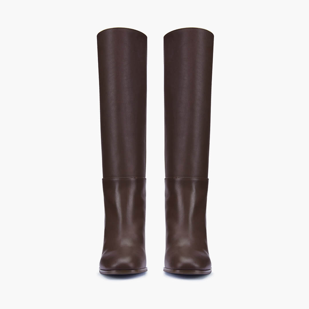 *EVIE - brown leather knee boots