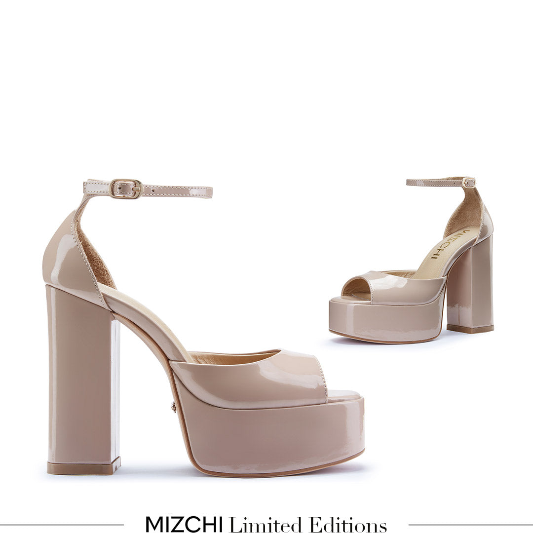 *LAURANCE - beige patent platform