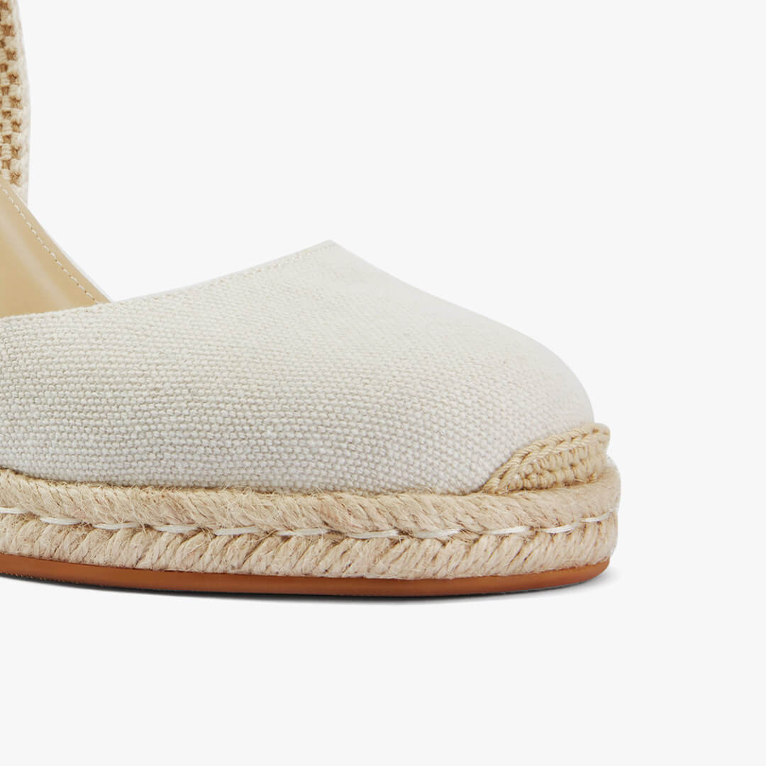 *Monaco 8 - Ivory Wedge Espadrilles