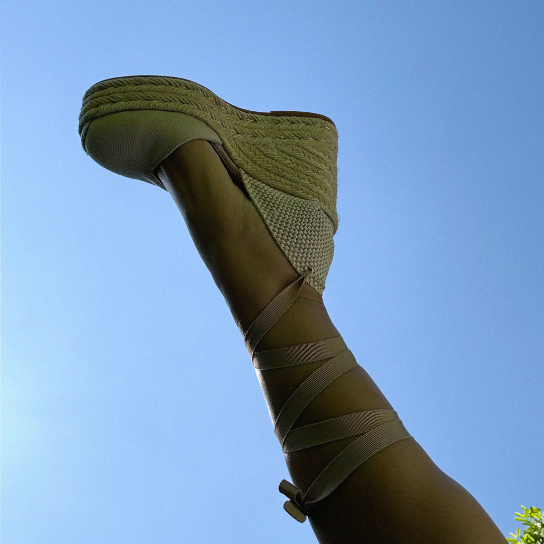 *Monaco 10 - Beige Wedge Espadrilles