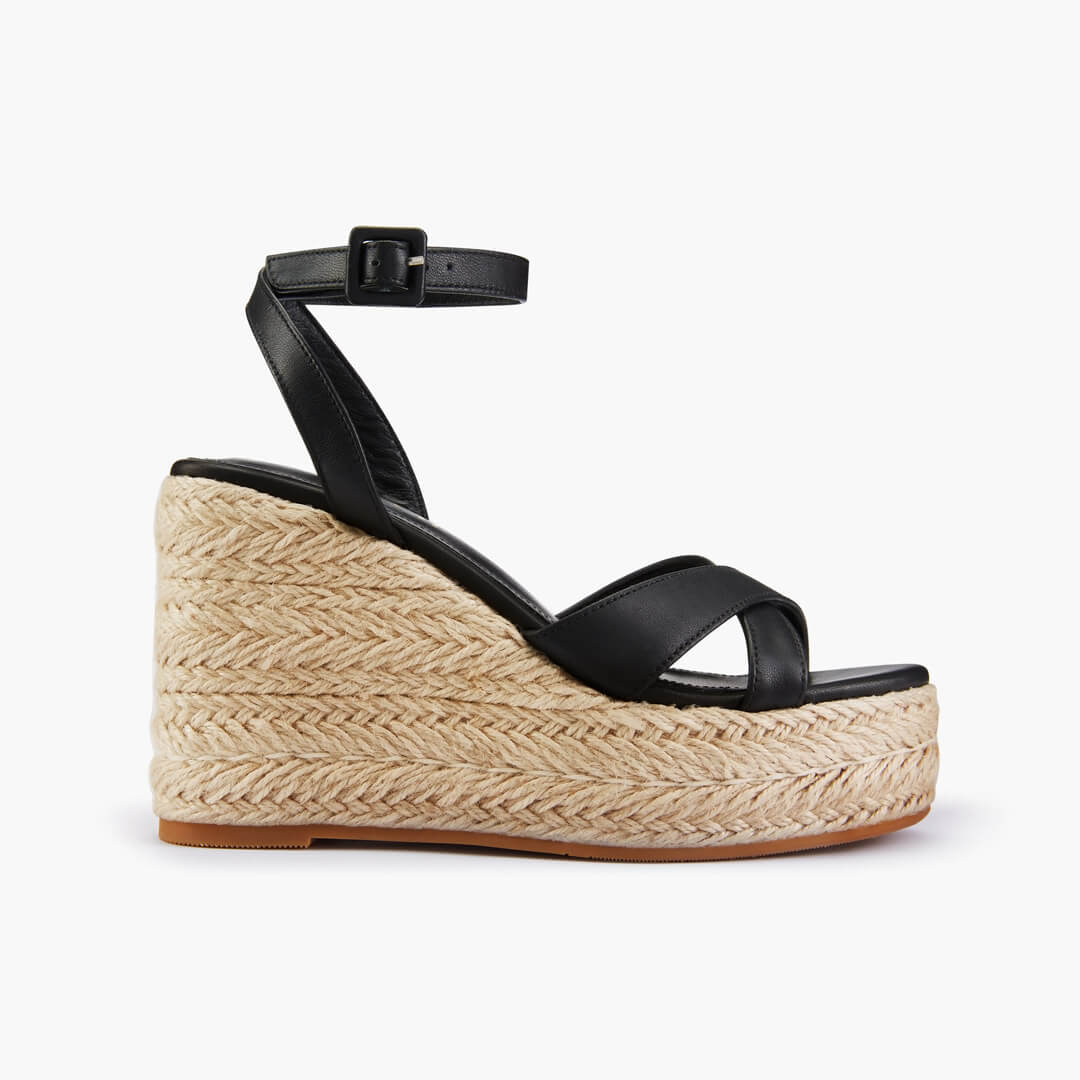 *SANLY - black x-strap espadrille