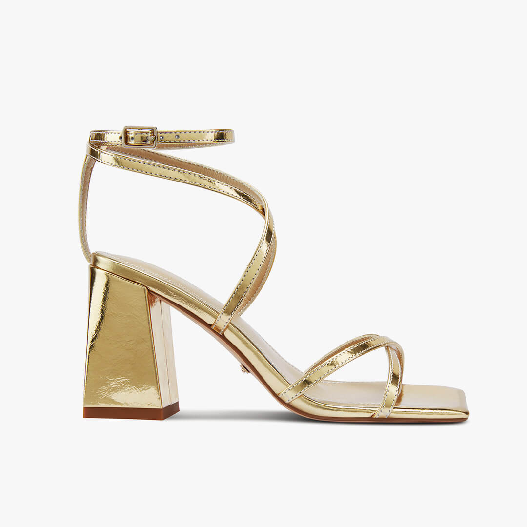 *ADAGIO - gold foil strappy sandals