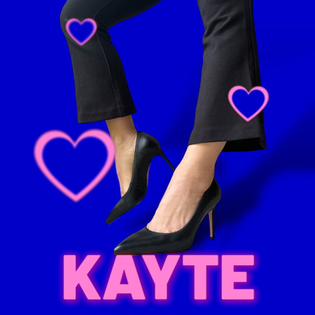 *Kayte - Black Leather Classic Pump