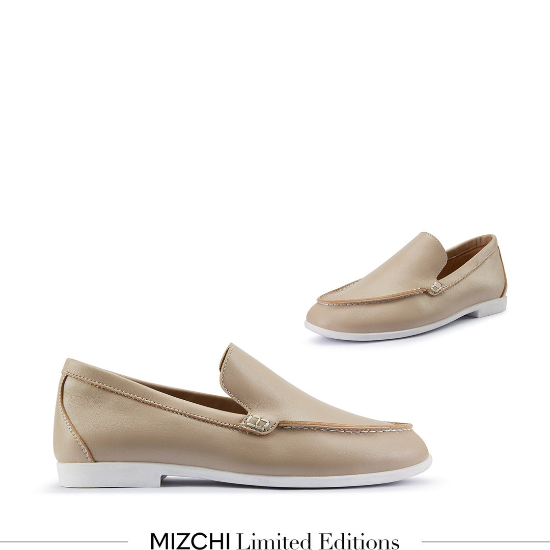 *MANON - beige leather loafers