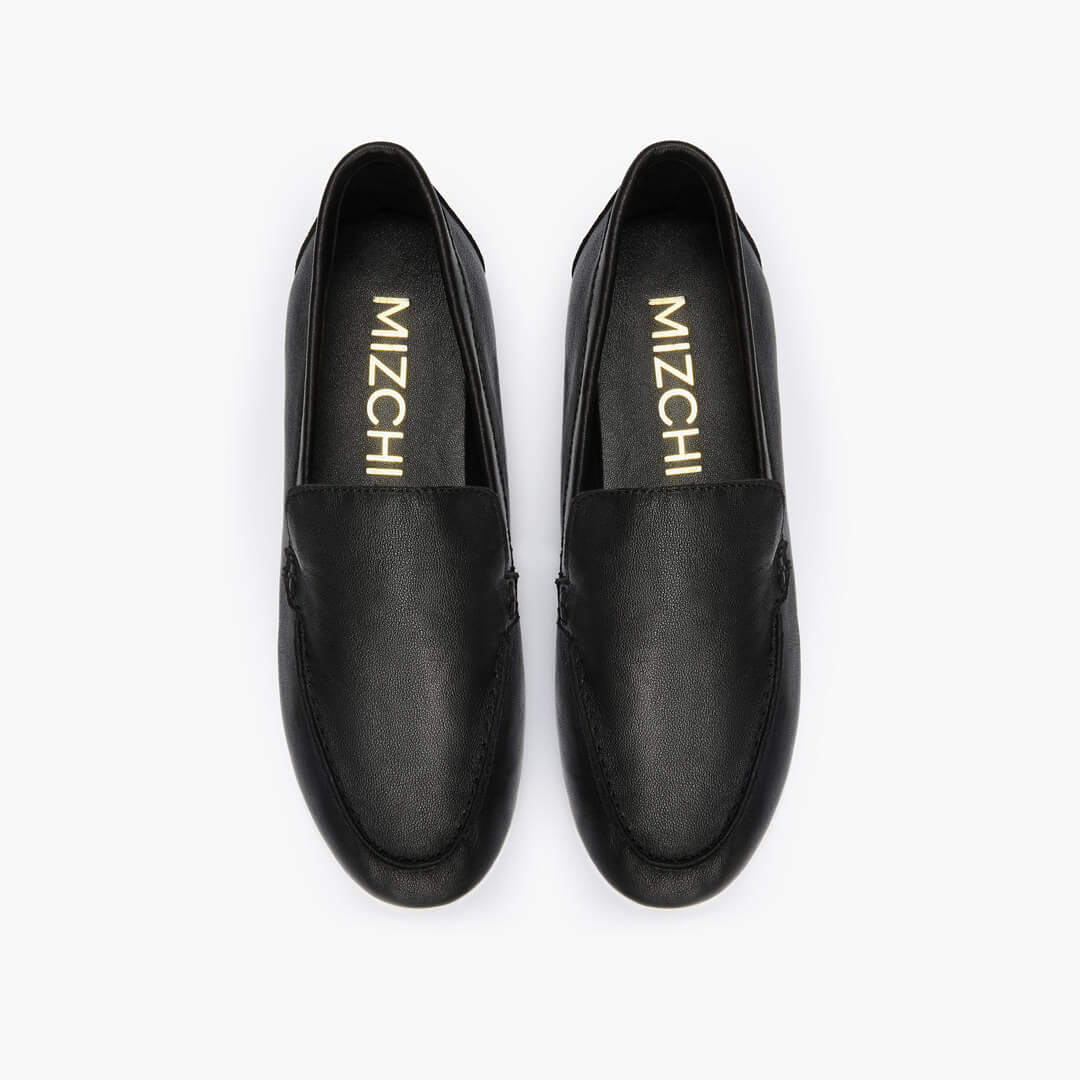 *MANON - black leather loafers