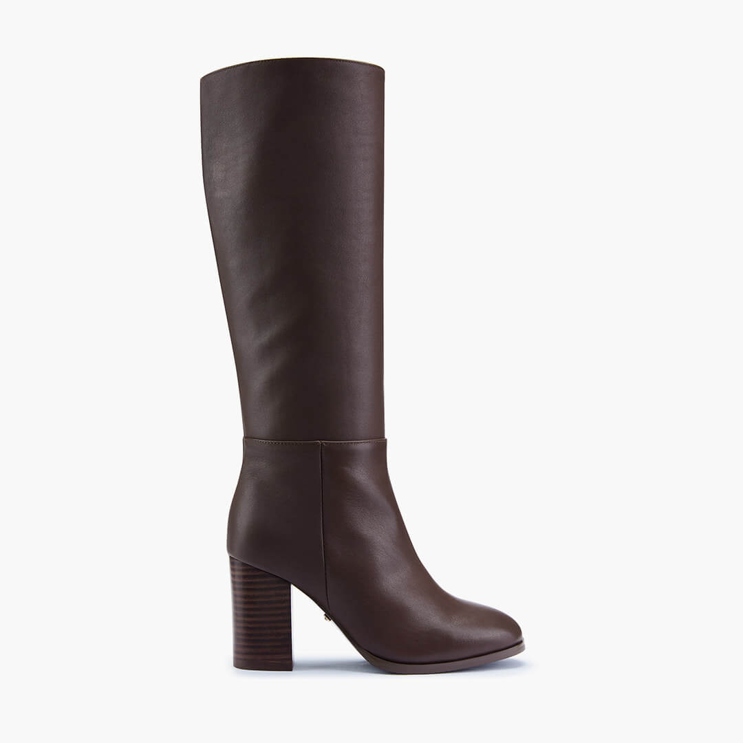 *EVIE - brown leather knee boots