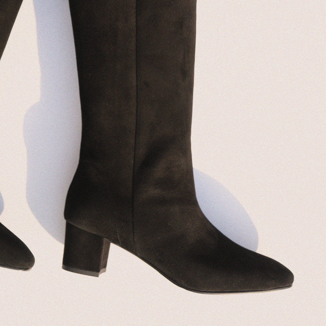 DEVII - suede mid heel boots