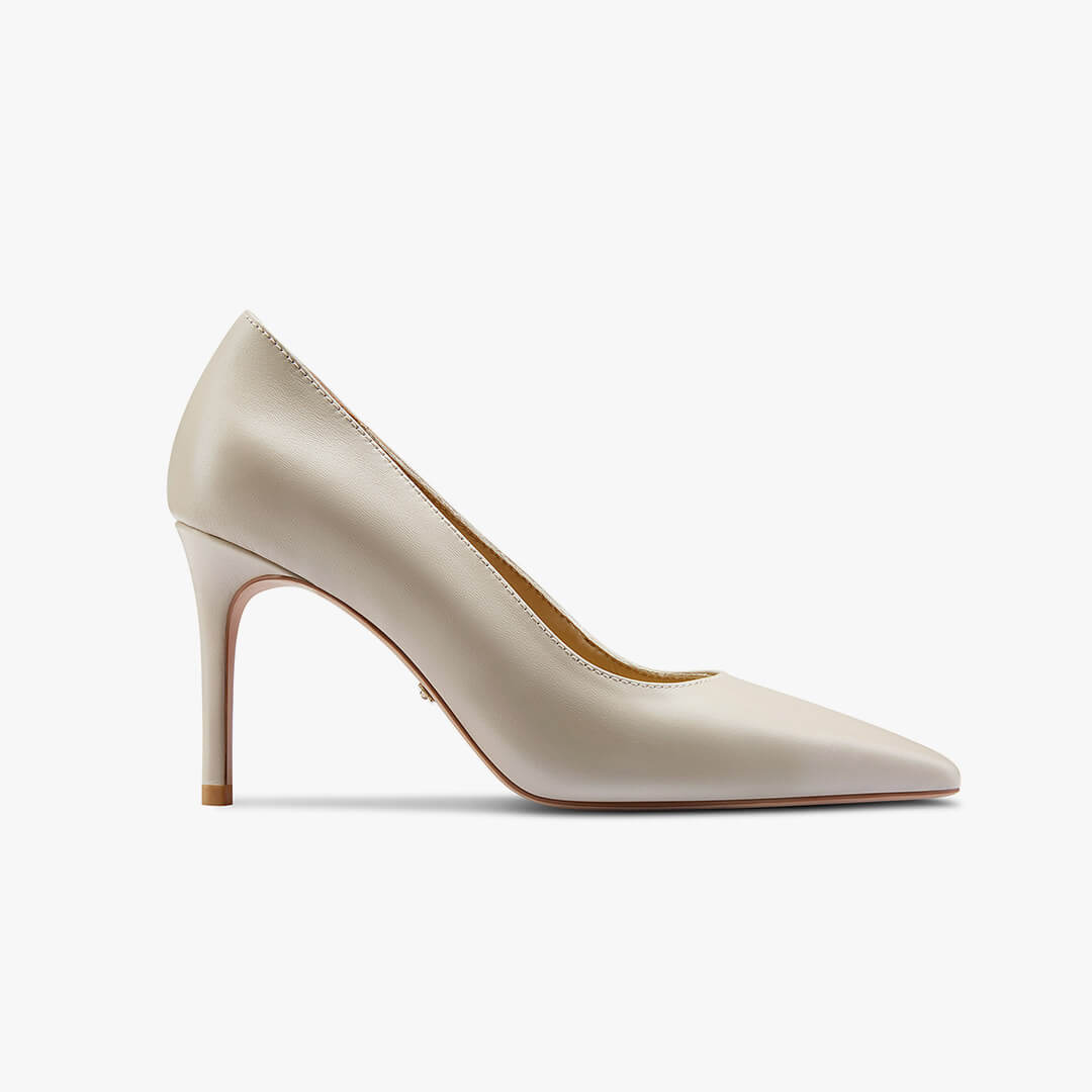 *Kayte - Beige Leather Classic Pump