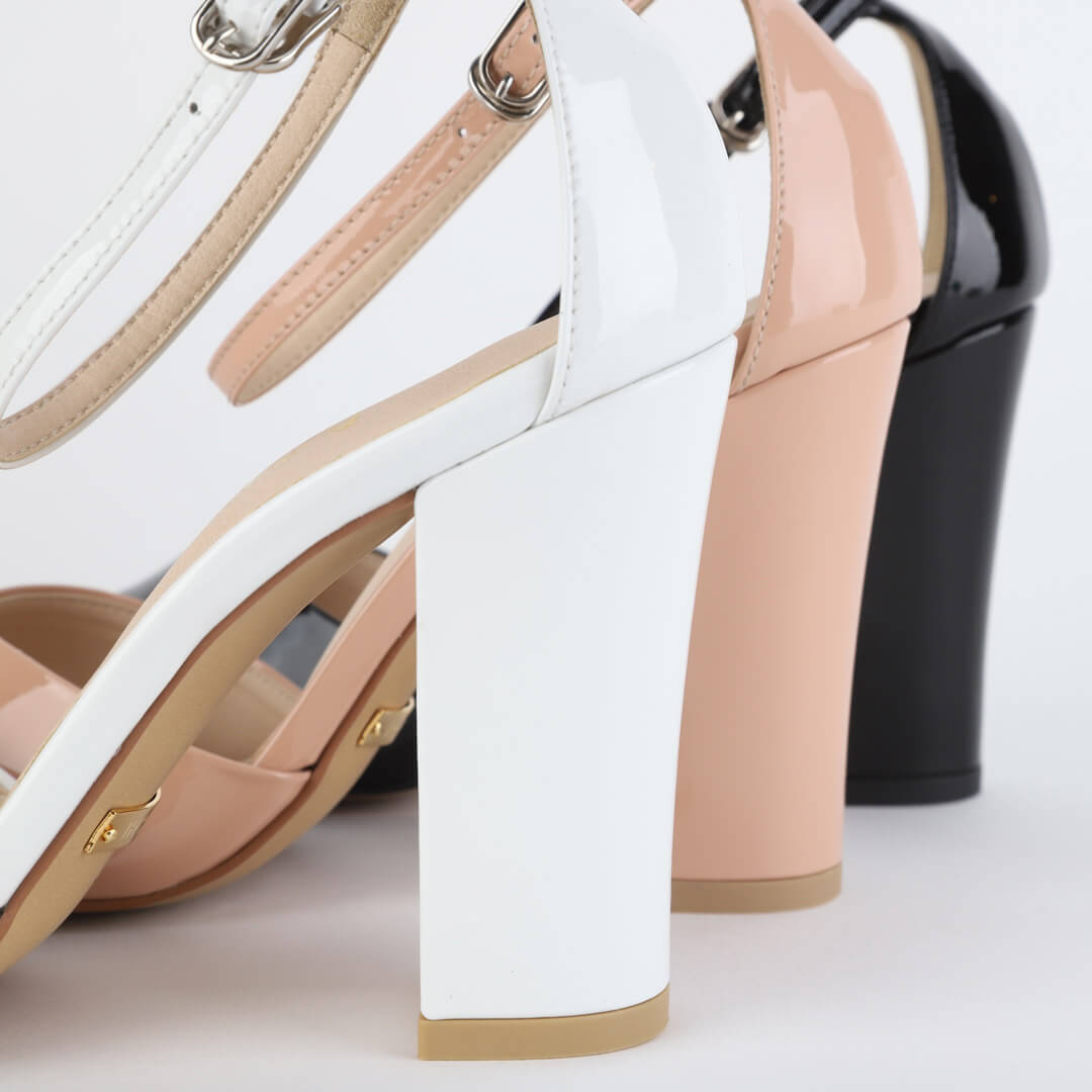 ALOVE PATENT - block heel sandal