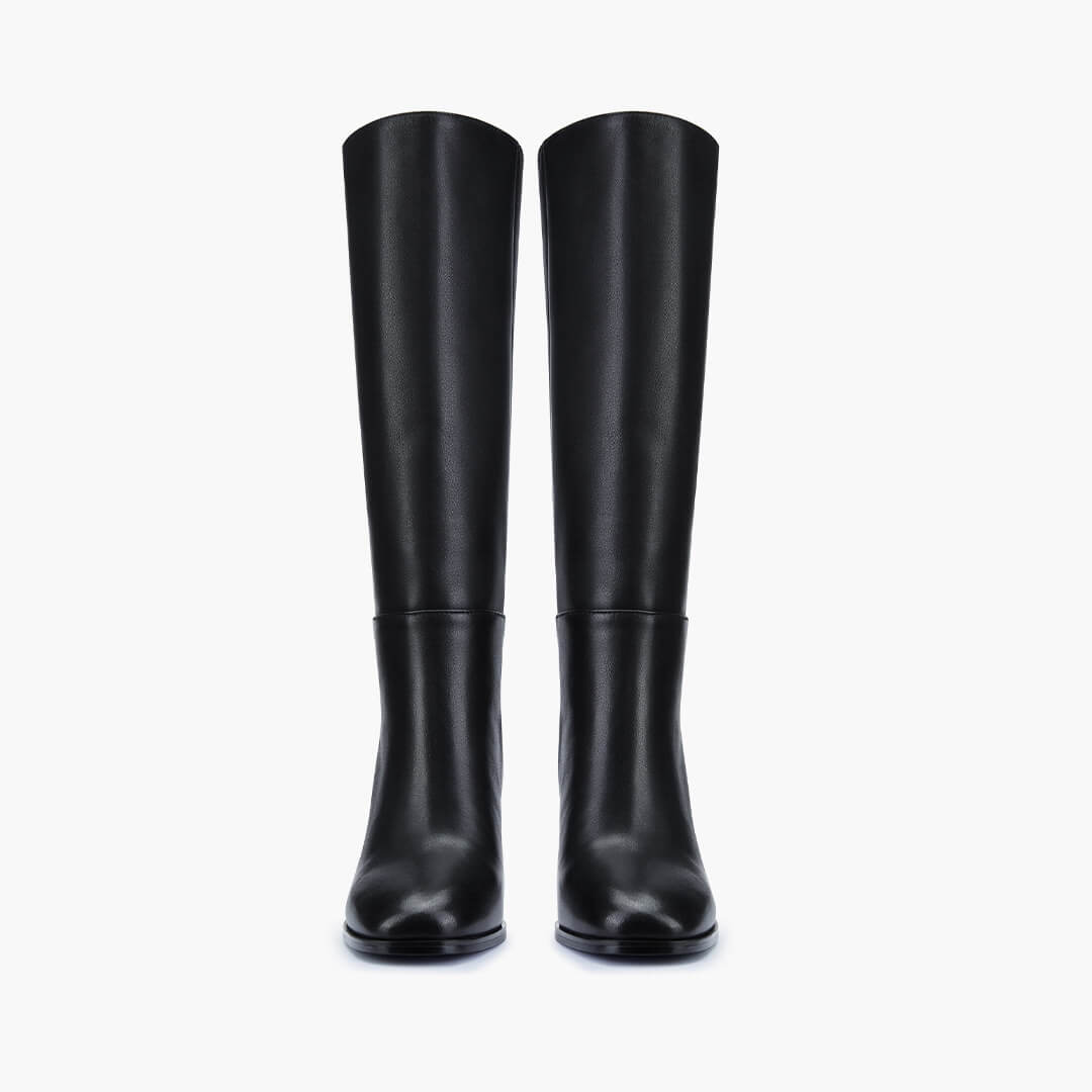 *EVIE - black leather knee boots