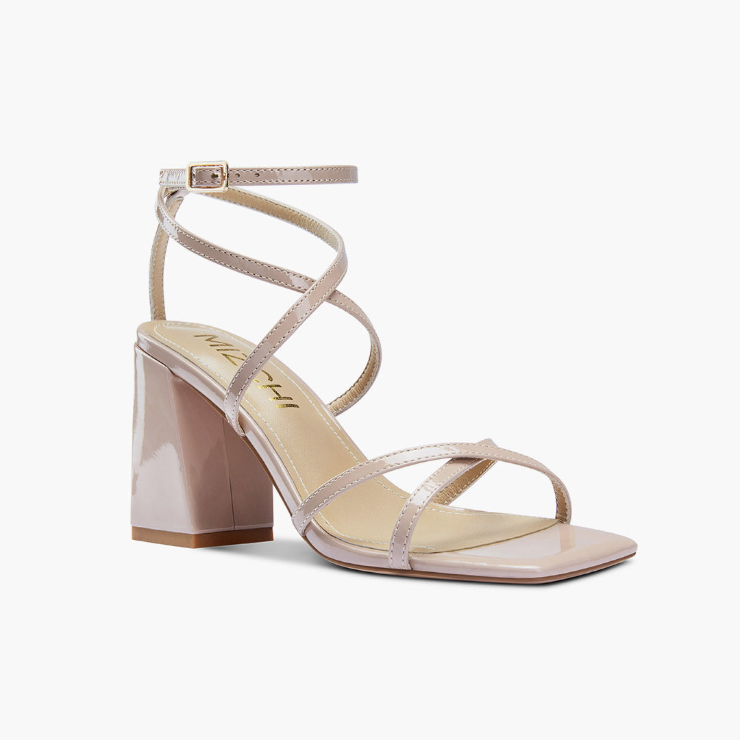 *ADAGIO - beige patent strappy sandals