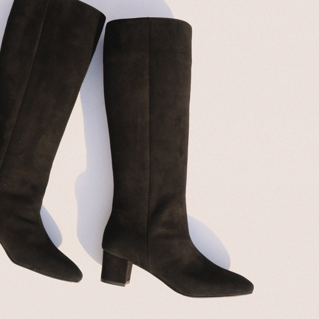 DEVII - suede mid heel boots