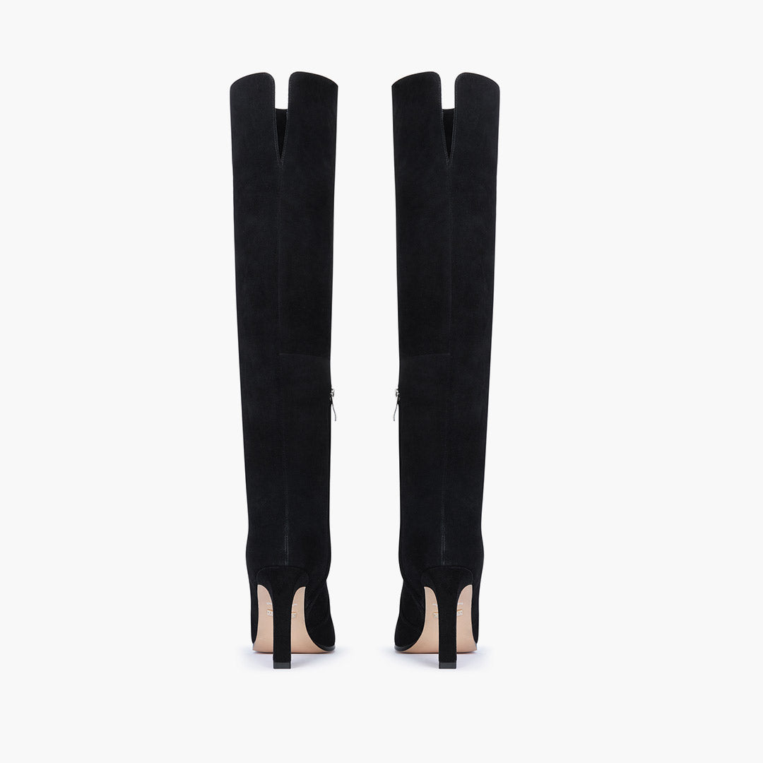 *DORIAN - black suede over knee boots