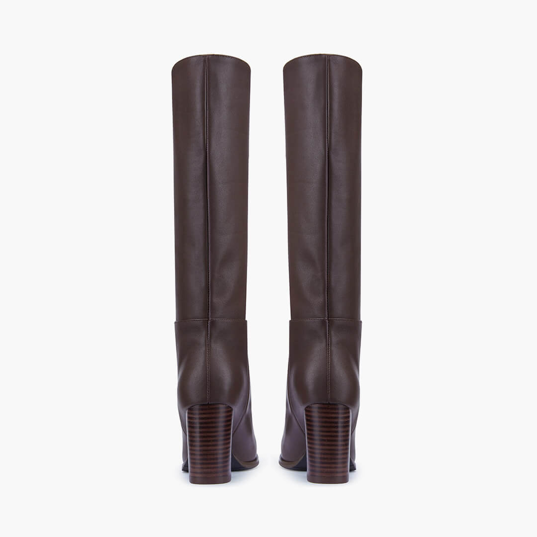 *EVIE - brown leather knee boots