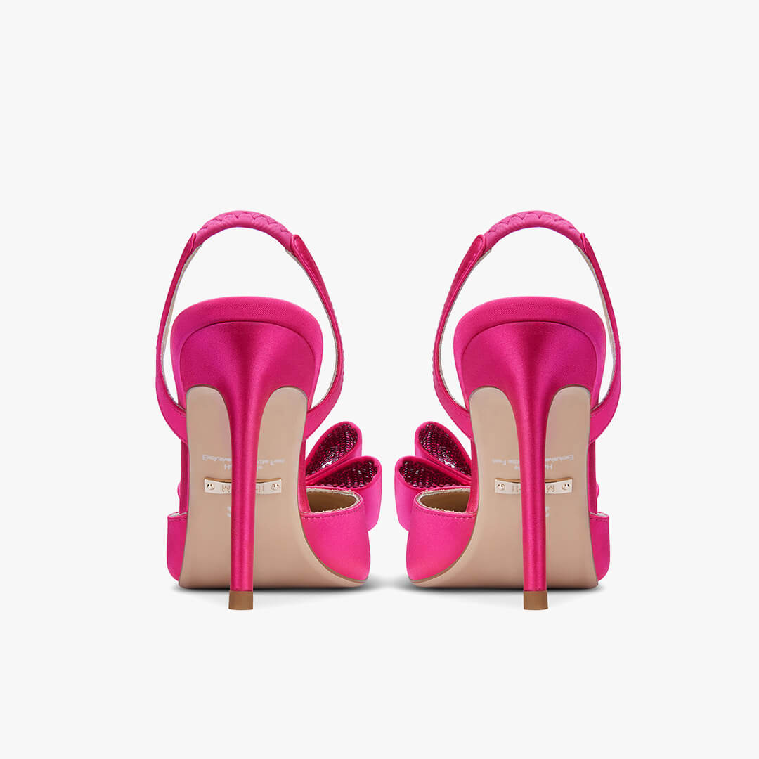 *ELYSIA - pink satin bow slingback