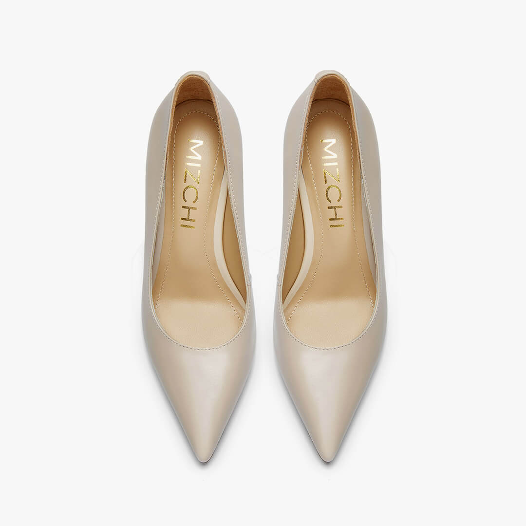 *Kayte - Beige Leather Classic Pump