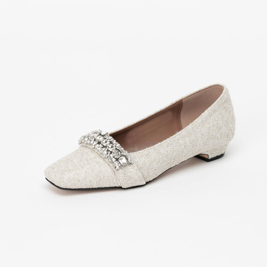 PENEMONE - jeweled fabric pumps