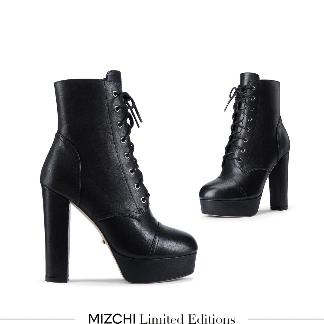 *KINSLEY - lace up platform ankle boots