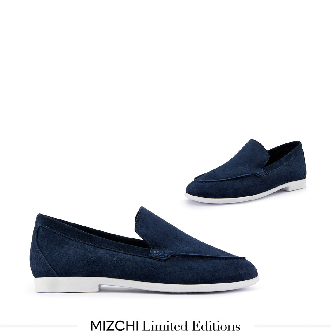 *MANON - Navy suede loafers