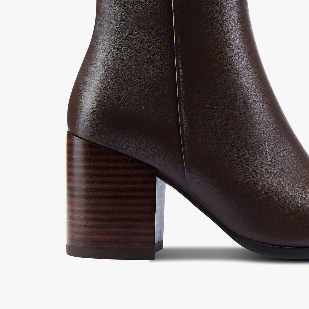 *BELGO - brown chunky heel ankle boot