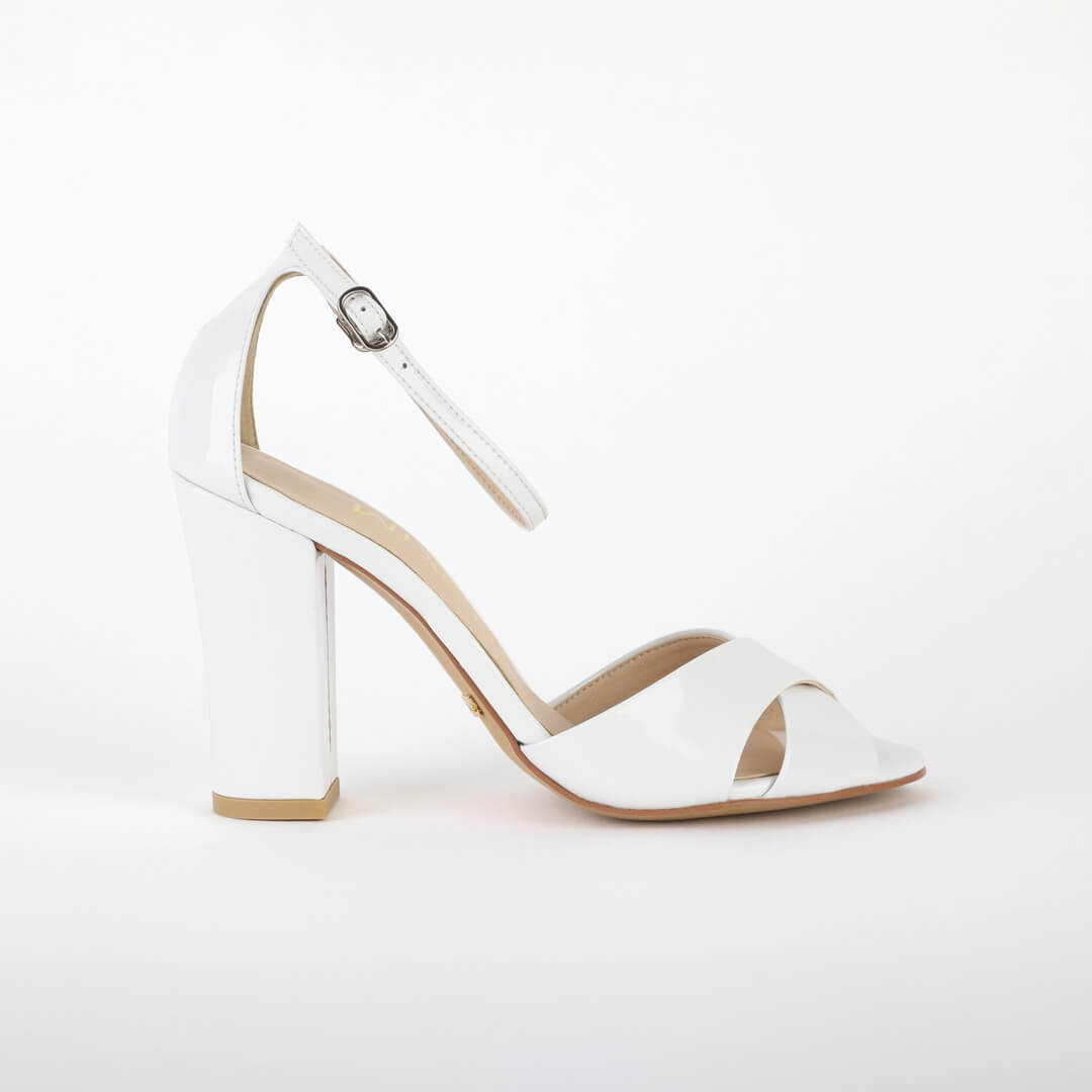 ALOVE PATENT - block heel sandal