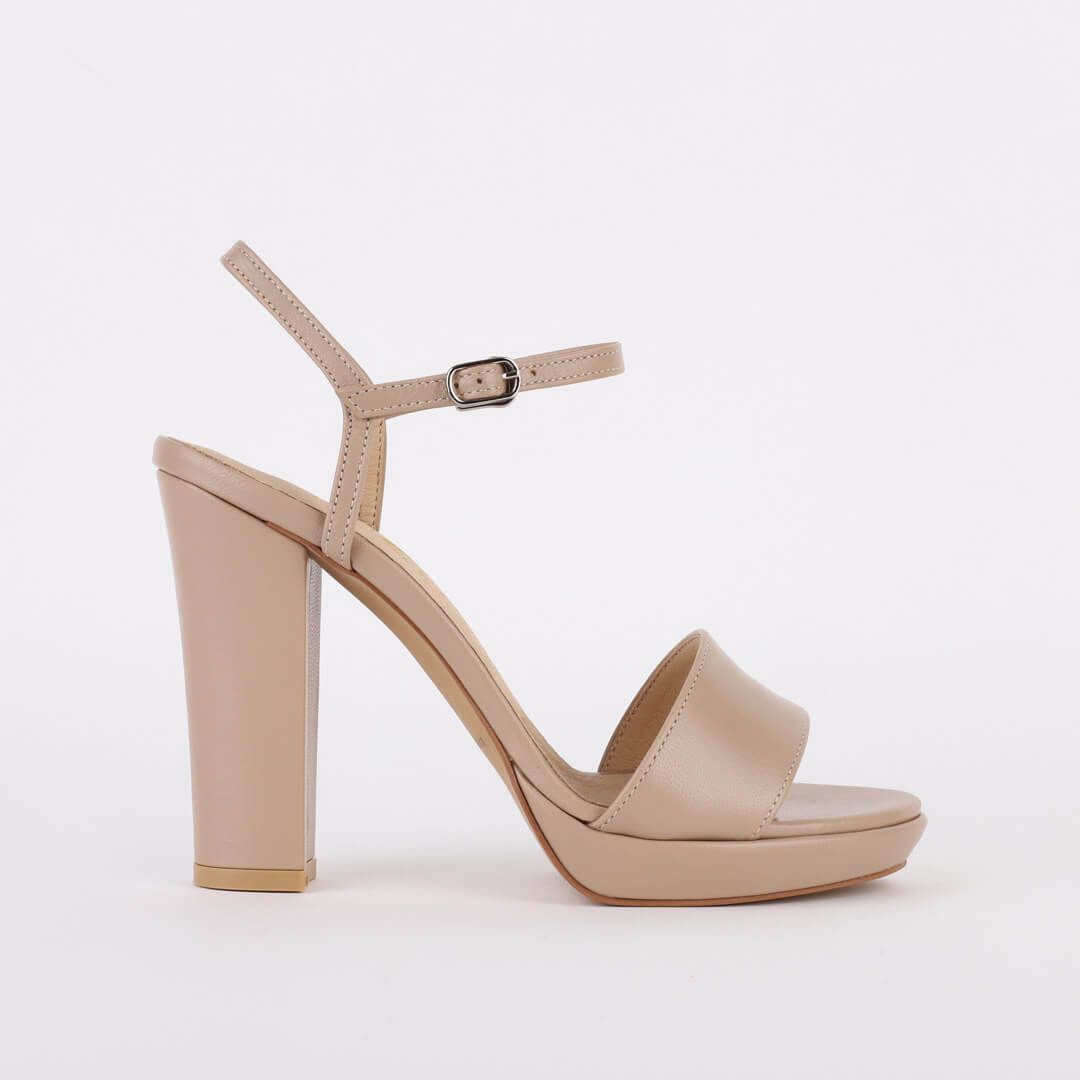 SAMI BEIGE LEATHER - high platform