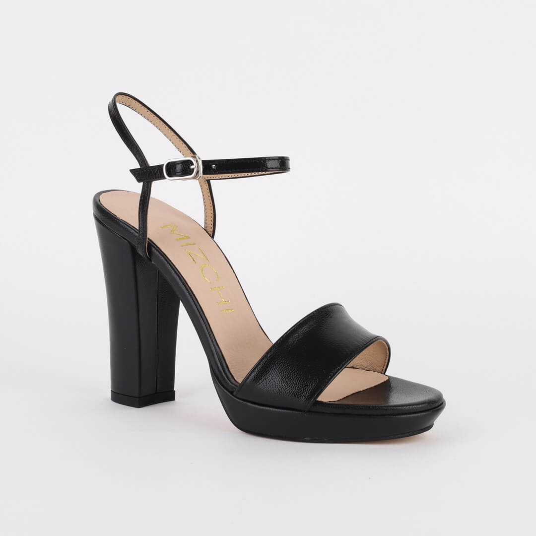 SAMI BLACK LEATHER - high platform