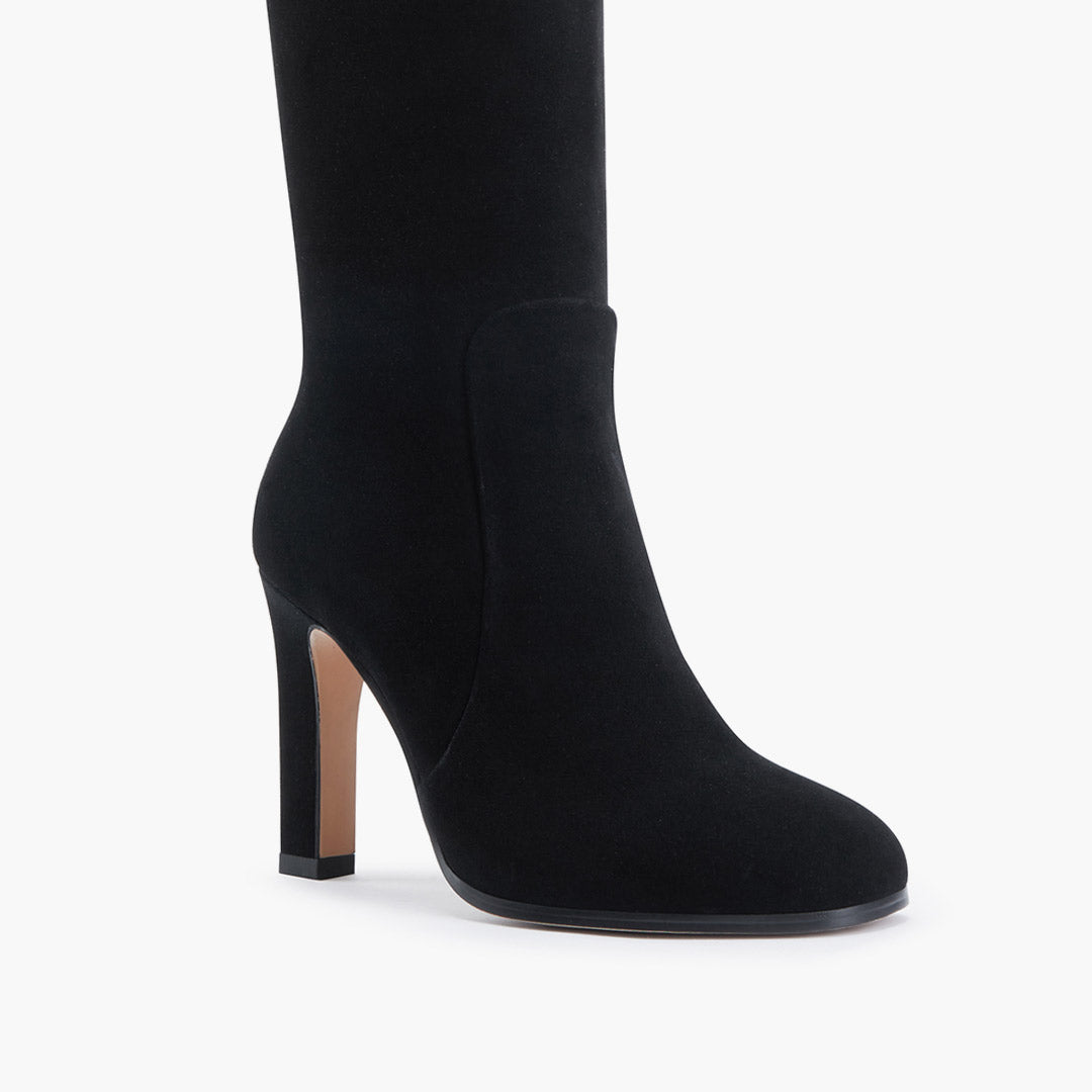 *DORIAN - black suede over knee boots