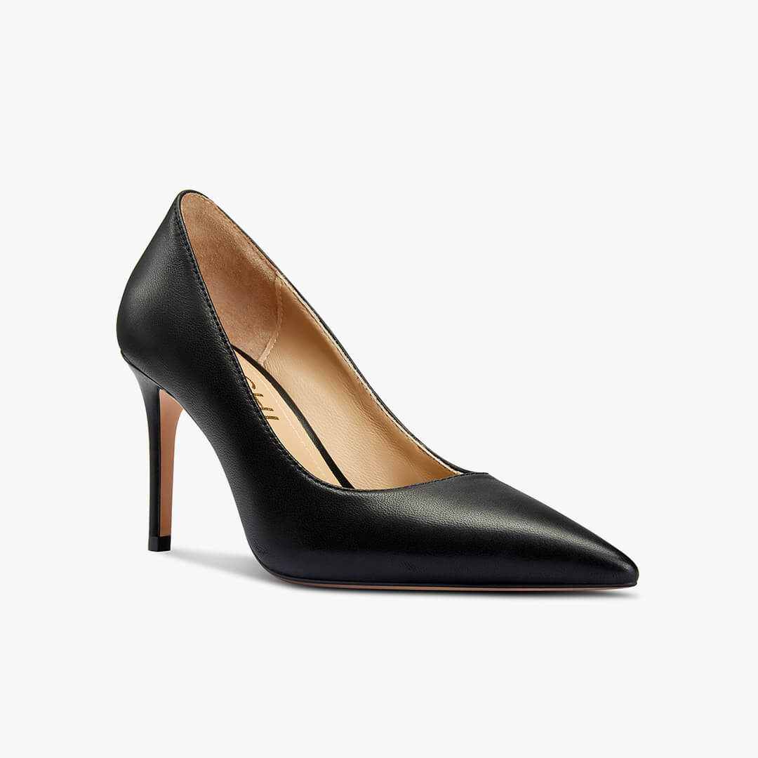 *Kayte - Black Leather Classic Pump