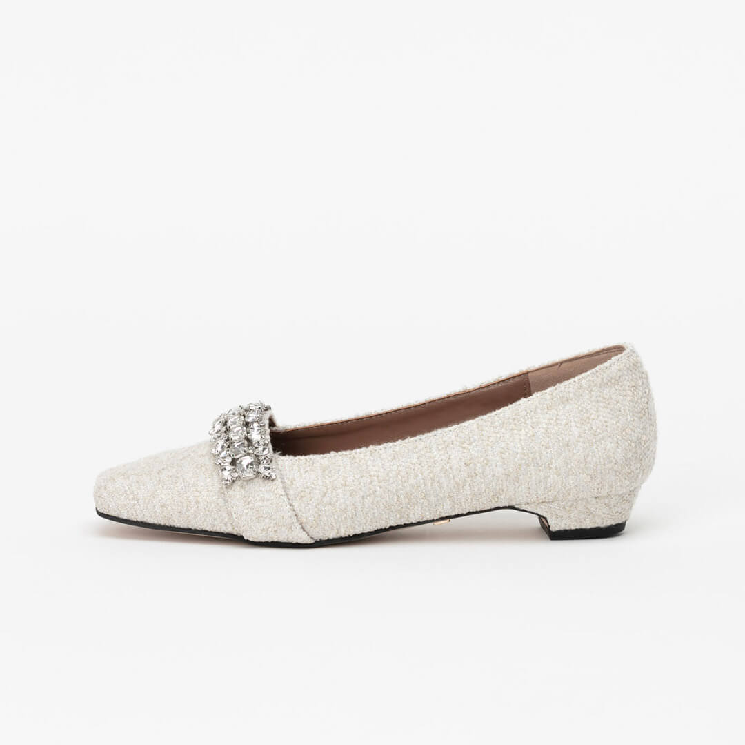 PENEMONE - jeweled fabric pumps