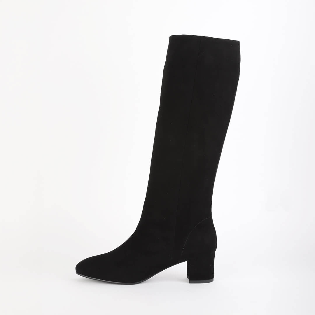 DEVII - suede mid heel boots