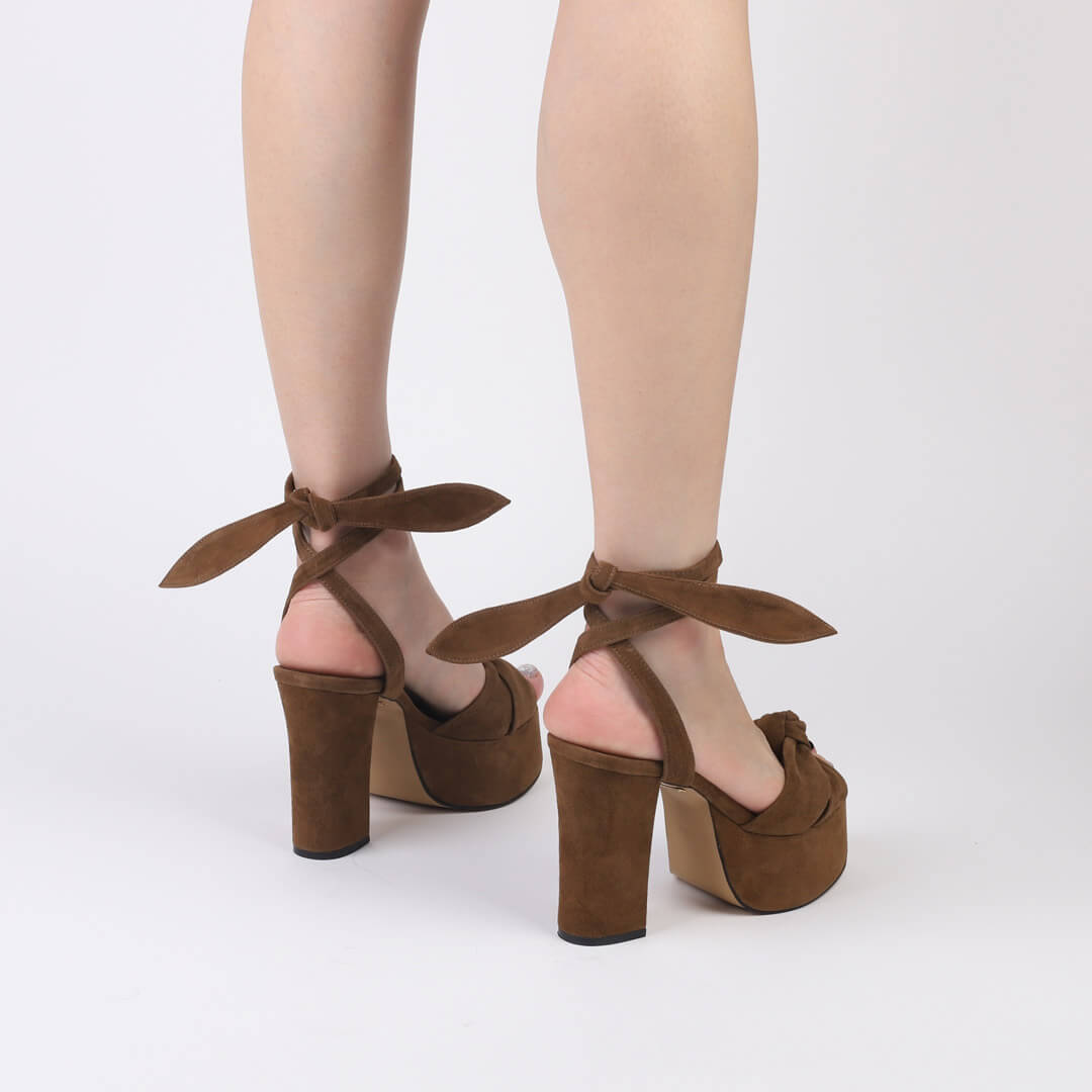 TYRA RIBBON- Suede platform